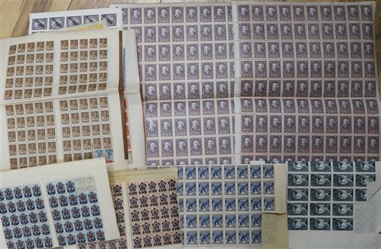 An interesting accumulation of stamps in a tin trunk, including Yugoslavia and Russia in mint multiples